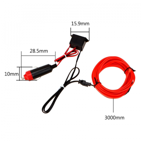 Banda LED Premium SUPER TRENDS®, cu Lumina Ambientala Pentru Autoturism Usi sau Bord, Cablu si Mufa Pentru Bricheta Auto 12 V, Lungime 5 M, Albastra [4]
