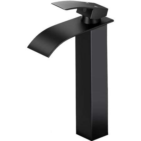 Baterie Chiuveta Baie monocomanda finisaj negru, baterie baie din otel inoxidabil, inalta 30 cm, design modern minimalist, baterie chiuveta baie rezistenta la coroziune, montaj usor, utilizare zilnica, baterie baie negru mat [16]