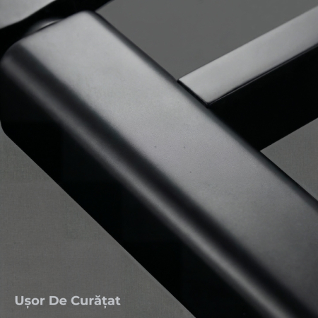 Baterie Chiuveta Baie Premium Class Din Otel Inoxidabil, Cadou Burete Vileda Glitzi, Baterie Chiuveta Baie Cu Cartus Ceramic Si Finisaj Negru Mat Rezistent, Racorduri Incluse, Design Monocomanda Pentru Lavoare Tip Bowl, Baterie 30 cm [3]