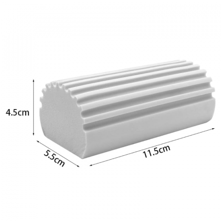 Set 6 Buc Burete Magic de Curatat Premium SUPER TRENDS®, Umed, Reutilizabil, Antistatic, Pentru Curatarea Plintelor, Grilelor de Aerisire, Ventilatorului, Pentru uz Casnic, Gri, 11.5 x 5.5 x 4.5 cm [2]