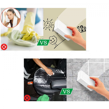 Burete Magic Dur Pentru Curatarea Suprafetelor Profesional SUPER TRENDS®, Set 10  Buc, de 2x Mai Puternic, Alb, 10x6x2 cm [4]