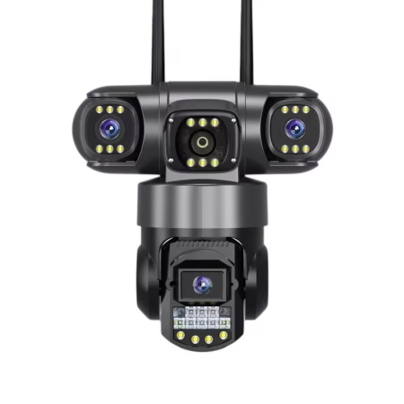 Produse - Camera de Supraveghere WiFi 12MP Tripla SUPER TRENDS®, 6K, PTZ, Zoom 10X, Vedere Nocturna Color, Audio Bidirectional