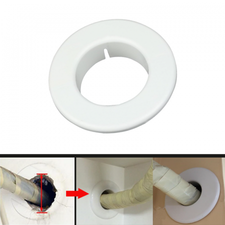Capac Astupare Gaura Aer Conditionat Profesional SUPER TRENDS®, Protectie si Mascare Traseu Frigorific Pentru Tevi de 70-76 mm, Inaltime Capac 24, 7 mm, PVC, Alb [3]