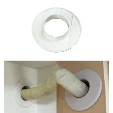 Capac Astupare Gaura Aer Conditionat Profesional SUPER TRENDS®, Protectie si Mascare Traseu Frigorific Pentru Tevi de 70-76 mm, Inaltime Capac 24, 7 mm, PVC, Alb [2]