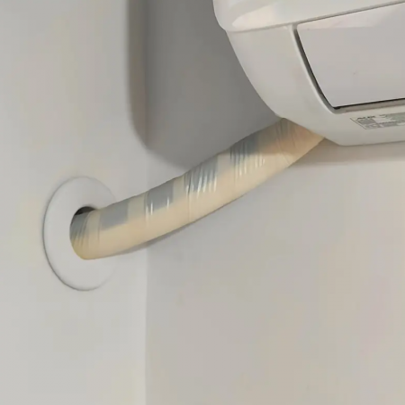 Capac Astupare Gaura Aer Conditionat Profesional SUPER TRENDS®, Protectie si Mascare Traseu Frigorific Pentru Tevi de 70-76 mm, Inaltime Capac 24, 7 mm, PVC, Alb [6]
