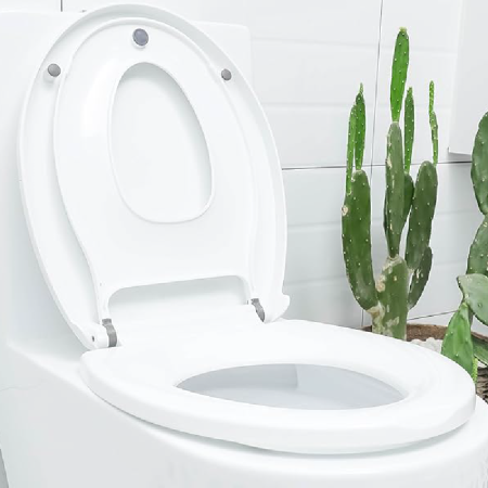 Capac Pentru Toaleta cu Reductie SUPER TRENDS®, 2 in 1, Potrivit Pentru Adulti si Copii, Reductor cu Prindere Magnetica, Inchidere Lenta, Oval, Alb [2]