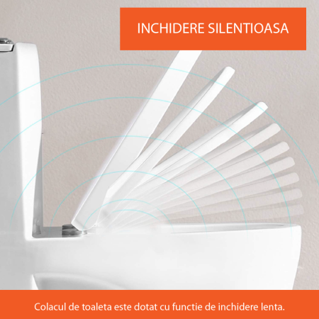 Capac Pentru Toaleta cu Reductie SUPER TRENDS®, 2 in 1, Potrivit Pentru Adulti si Copii, Reductor cu Prindere Magnetica, Inchidere Lenta, Oval, Alb [3]