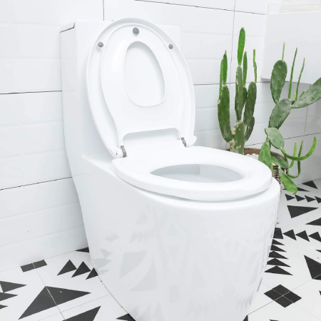 Capac Pentru Toaleta cu Reductie SUPER TRENDS®, 2 in 1, Potrivit Pentru Adulti si Copii, Reductor cu Prindere Magnetica, Inchidere Lenta, Oval, Alb [4]