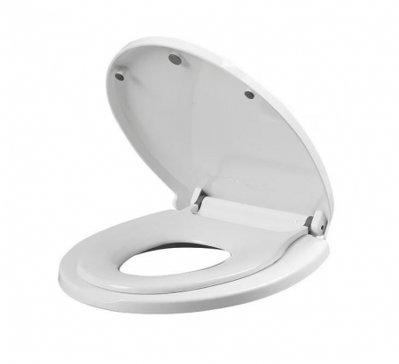 Capac WC 2 in 1 Cu Reductie Pentru Copii si Adulti SUPER TRENDS®, Inchidere Lenta, Plastic Durabil, Alb [2]