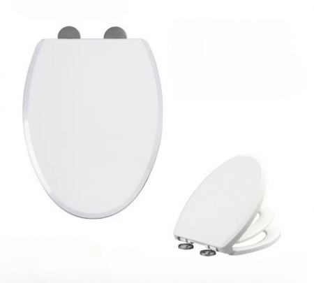 Capac WC 2 in 1 Cu Reductie Pentru Copii si Adulti SUPER TRENDS®, Inchidere Lenta, Plastic Durabil, Alb [3]
