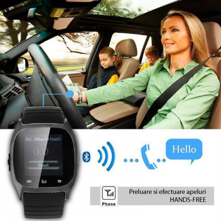 Ceas Smart Premium SUPER TRENDS®, Bluetooth, Rezistent la Apa, Apeluri, Muzica, Pedometru, Fitness Tracker, Negru [4]