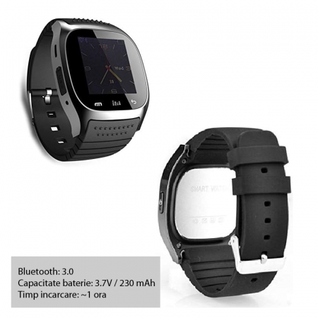Ceas Smart Premium SUPER TRENDS®, Bluetooth, Rezistent la Apa, Apeluri, Muzica, Pedometru, Fitness Tracker, Negru [5]