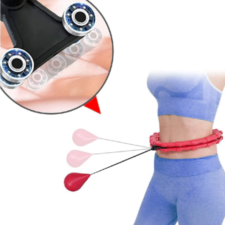 Cerc Fitness Pentru Slabit Hula Hoop SUPER TRENDS®, Pentru Abdomen si Subtierea Taliei, Detasabil, Antrenamente Acasa, Model Ajustabil, Roz [7]