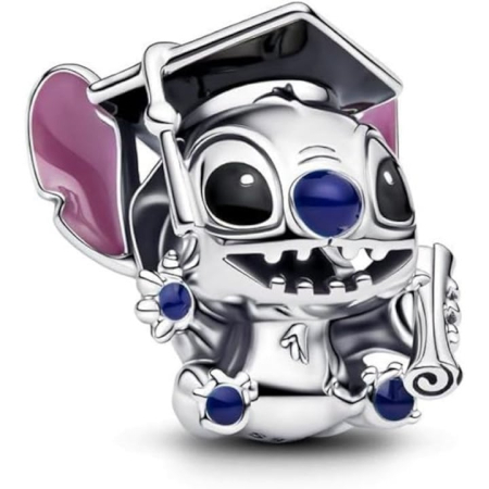 Ingrijire Personala - Charm Stitch Absolvire SUPER TRENDS® Argint 925 Compatibil Bratara Tip Pandora Moments, Talisman Stitch Graduation 2025 Cu Email Colorat, Charm Stitch Cu Toca Si Diploma, Cadou Absolvire Pentru Femei Colectie Charm Argint