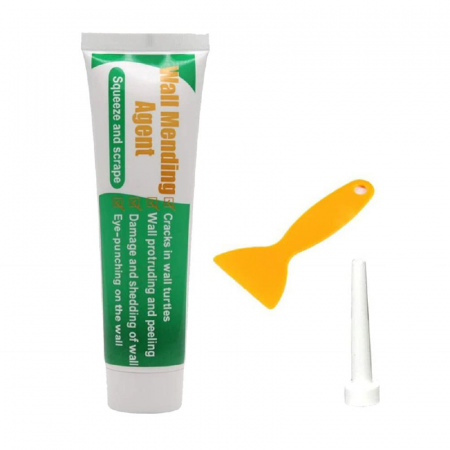 1 + 1 Buc GRATIS Chit Pentru Repararea Crapaturilor Din Pereti Profesional SUPER TRENDS®, Spatula si Varf de Aplicare Incluse, Pasta cu Aderenta Buna si Uscare Rapida, Alb [1]