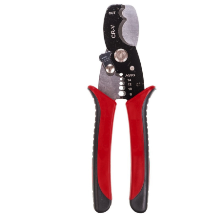 Scule & Unelte Bricolaj - Cleste Multifunctional Dezizolat Cabluri 2.5-8 mm² SUPER TRENDS®, Taiere Pana la 22 mm, Manere Antialunecare, Rosu-Negru