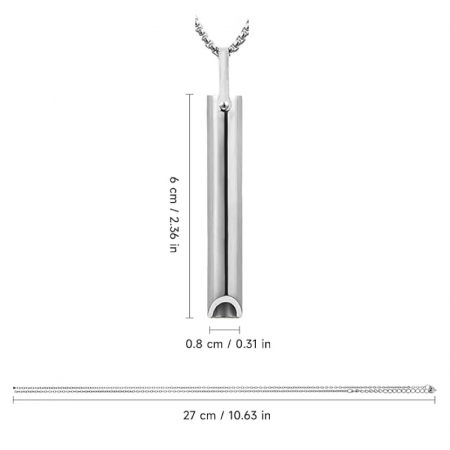 Colier din Otel Inoxidabil Pentru Respiratie Constienta Premium SUPER TRENDS®, Calmarea Anxietatii, Stresului si Atacurilor de Panica, Instrument Pentru Meditatie, Argintiu [6]