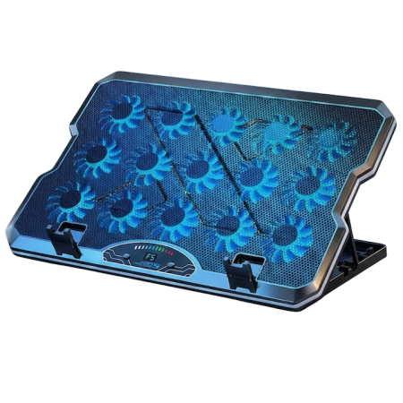 Cooler Laptop Cu 15 Ventilatoare Silentioase, Cooler Laptop Reglabil Ergonomic 7 Trepte, Suport Racire Laptop Pana La 17.3 Inch, Stand Laptop Cu Racire Eficienta, Suport Laptop Cu Ventilatie Puternica Si Suport Telefon Integrat [16]