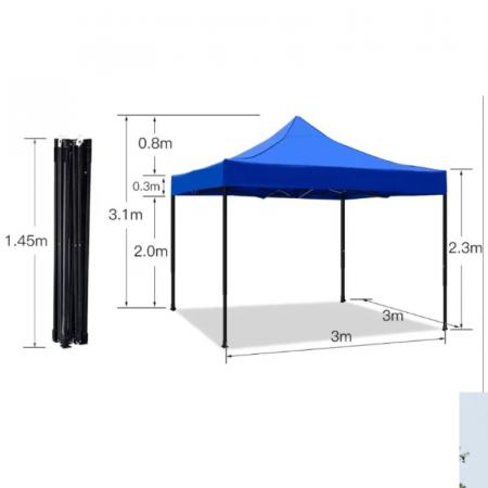 Cort tip Pavilion 3 x 3 m de Gradina sau Terasa Premium SUPER TRENDS®, Structura Metalica, Impermeabil, Montare Usoara, Protectie UV, Verde [4]