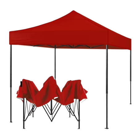 Cort tip Pavilion 3 x 3 m de Gradina sau Terasa Premium SUPER TRENDS®, Structura Metalica, Impermeabil, Montare Usoara, Protectie UV, Rosu [0]