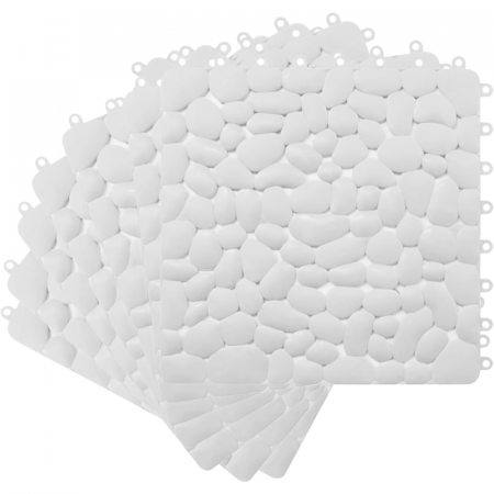 Covoras de Baie Antiderapant Premium SUPER TRENDS®, Ventuze Pentru Fixare si Gauri de Scurgere, se Poate Imbina, Usor de Curatat, Rezistent, Pentru podelele de Dus si Baie, 30 x 30 cm, 1 Buc, Gri [2]