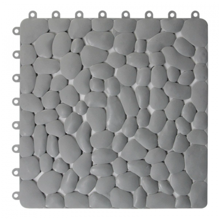 Produse - Covoras de Baie Antiderapant Premium SUPER TRENDS®, Ventuze Pentru Fixare si Gauri de Scurgere, se Poate Imbina, Usor de Curatat, Rezistent, Pentru podelele de Dus si Baie, 30 x 30 cm, 1 Buc, Gri