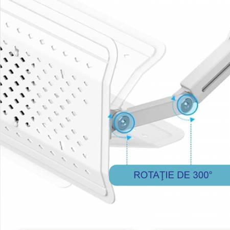 Deflector Aer Conditionat Premium SUPER TRENDS®, Extensibil 57-105 cm, Rotire 300°, Usor de Instalat, ABS, Alb [4]