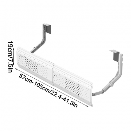 Deflector Aer Conditionat Premium SUPER TRENDS®, Extensibil 57-105 cm, Rotire 300°, Usor de Instalat, ABS, Alb [6]