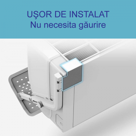 Deflector Aer Conditionat Premium SUPER TRENDS®, Extensibil 57-105 cm, Rotire 300°, Usor de Instalat, ABS, Alb [2]
