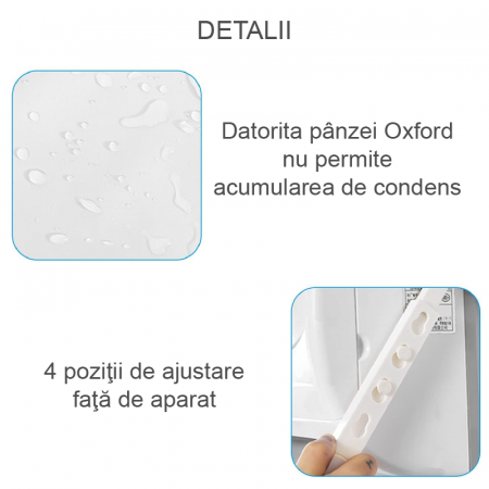 Deflector Extensibil Pentru Aer Conditionat Premium SUPER TRENDS®, Reglare Flux de Aer, Lungime Reglabila Intre 1-125 cm, Alb [3]