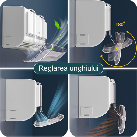 Deflector Pentru Aer Conditionat Premium SUPER TRENDS®, Reglare Flux de Aer, Lungime Reglabila Intre 53-95 cm, Transparent [2]