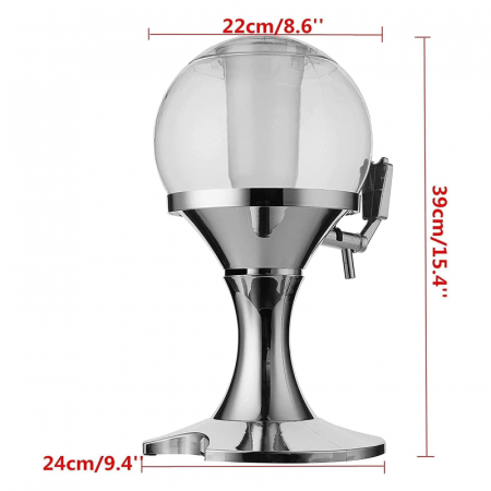 Dozator Bere Premium SUPER TRENDS®, Capacitate 3.5 Litri, cu Distribuitor, Recipient cu Gheata, Capac, Utilizat Pentru Bere, Vin, Vodca, Potrivit Pentru Petrecere, 22x24x39 cm [2]