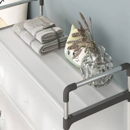 Dulap de Depozitare Incaltaminte SUPER TRENDS®, Raft Pentru Pantofi, Usor de Asamblat, Economiseste Spatiu, 5 Straturi, 62 x 35 x 96 cm, Alb [2]