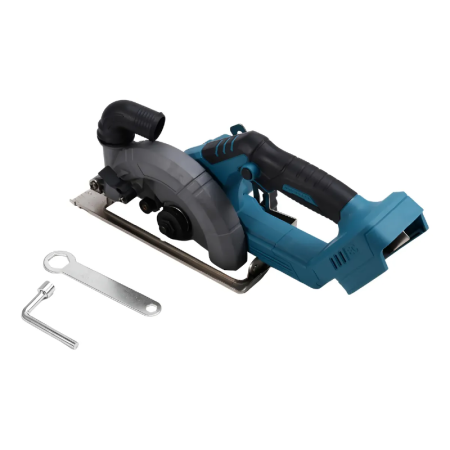 Fierastrau Circular cu 2 Acumulatori de 48V SUPER TRENDS®, Incarcator, Cheie Pentru Reglaj si Montaj Disc 125 mm, Albastru [5]