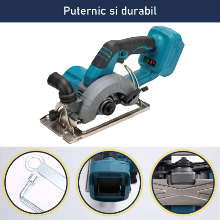 Fierastrau Circular cu 2 Acumulatori de 48V SUPER TRENDS®, Incarcator, Cheie Pentru Reglaj si Montaj Disc 125 mm, Albastru [6]