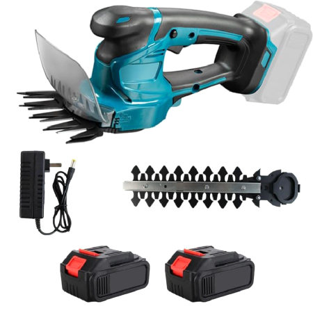 Foarfeca Electrica Pentru Tuns Iarba si Gard Viu SUPER TRENDS®, Fara Fir, 2 Acumulatori 48 V, Albastru [3]