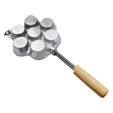 Forma de Copt Prajituri Mini-Tarte SUPER TRENDS®, 7 Cuiburi, Utilizare pe Aragaz sau Plita, Aluminu, Argintiu [1]