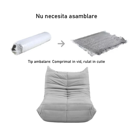 Fotoliu Premium cu Interior Din Spuma de Calitate SUPER TRENDS®, Fara Asamblare, Galben, 87x100x70 cm [12]