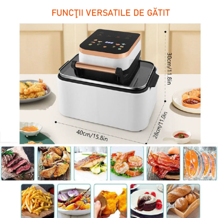 Friteuza cu Aer Cald 12 L, 2500W SUPER TRENDS®, Air Fryer cu Fereastra, Ecran Digital Tactil, 6 Programe, Temperatura 80-210°C, Negru [7]