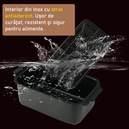 Friteuza cu Aer Cald 12 L, 2500W SUPER TRENDS®, Air Fryer cu Fereastra, Ecran Digital Tactil, 6 Programe, Temperatura 80-210°C, Negru [8]