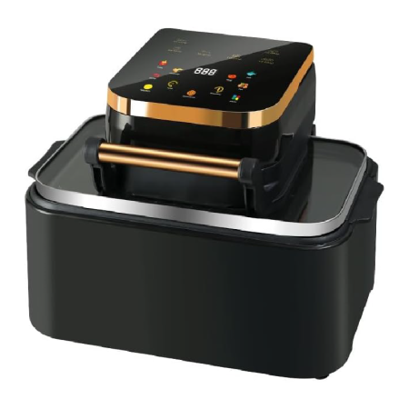 Electronice & Electrocasnice - Friteuza cu Aer Cald 12 L, 2500W SUPER TRENDS®, Air Fryer cu Fereastra, Ecran Digital Tactil, 6 Programe, Temperatura 80-210°C, Negru