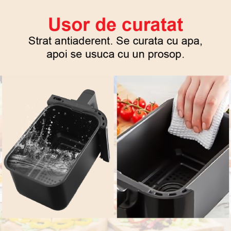Friteuza Dubla Airfryer Fara Ulei Premium SUPER TRENDS®, Capacitate 9L, Putere 2000 W, Tehnologie Smart Chef cu 8 Programe Prestabilite [6]