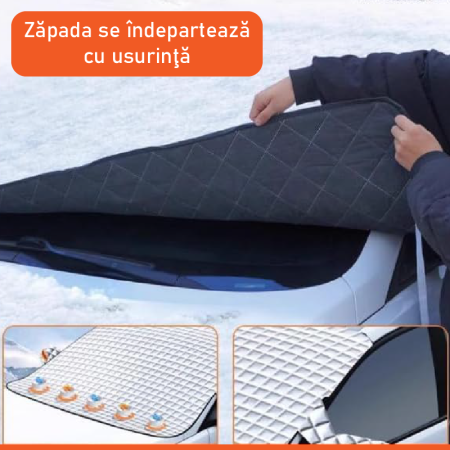 Husa Pentru Parbriz si Oglinzi Auto SUPER TRENDS®, Protectie Impotriva Prafului, Inghetului si Zapezii, Argintiu, 110x150 cm [6]