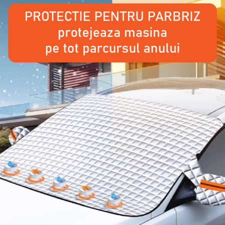 Husa Pentru Parbriz si Oglinzi Auto SUPER TRENDS®, Protectie Impotriva Prafului, Inghetului si Zapezii, Argintiu, 110x150 cm [4]