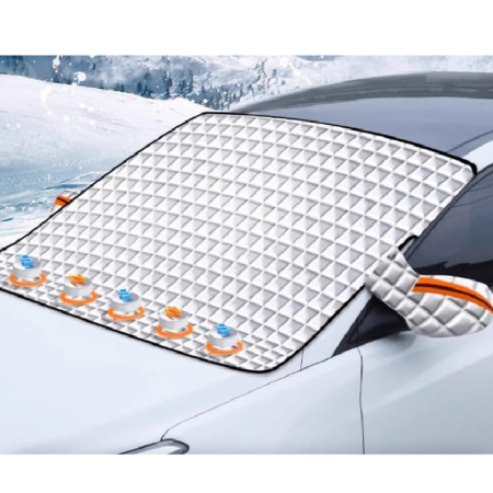 Husa Pentru Parbriz si Oglinzi Auto SUPER TRENDS®, Protectie Impotriva Prafului, Inghetului si Zapezii, Argintiu, 110x150 cm [1]