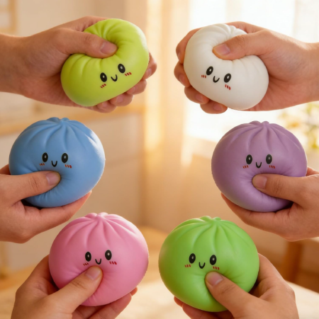 Squishy Dumpling Jucarie Antistres SUPER TRENDS®, Pentru Copii si Adulti, Cutie Inclusa, Culoare Aleatorie [4]