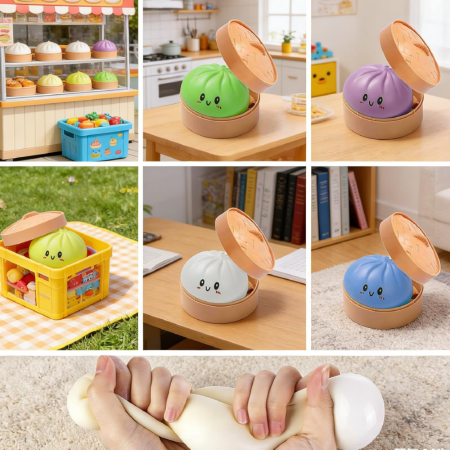 Squishy Dumpling Jucarie Antistres SUPER TRENDS®, Pentru Copii si Adulti, Cutie Inclusa, Culoare Aleatorie [11]