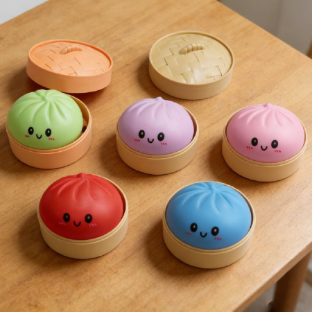 Squishy Dumpling Jucarie Antistres SUPER TRENDS®, Pentru Copii si Adulti, Cutie Inclusa, Culoare Aleatorie [5]