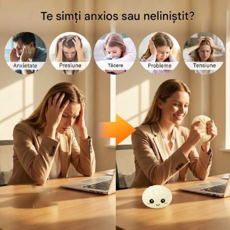 Squishy Dumpling Jucarie Antistres SUPER TRENDS®, Pentru Copii si Adulti, Cutie Inclusa, Culoare Aleatorie [9]