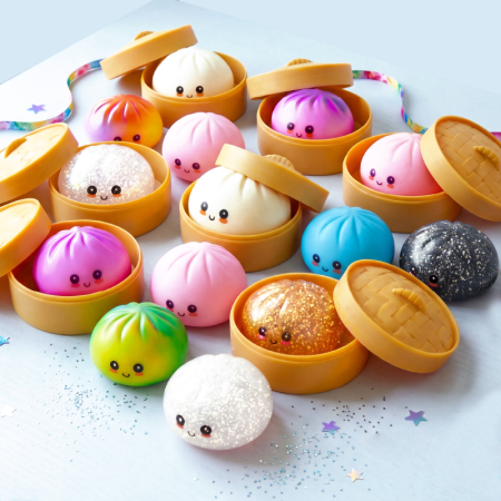Articole Copii - Squishy Dumpling Jucarie Antistres SUPER TRENDS®, Pentru Copii si Adulti, Cutie Inclusa, Culoare Aleatorie